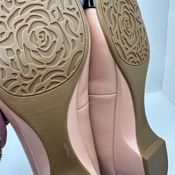 NEW Taryn Rose Rhea Babette Low Heel Pumps Colorblock Nude Pink & Black Sz 11B - Picture 8 of 11